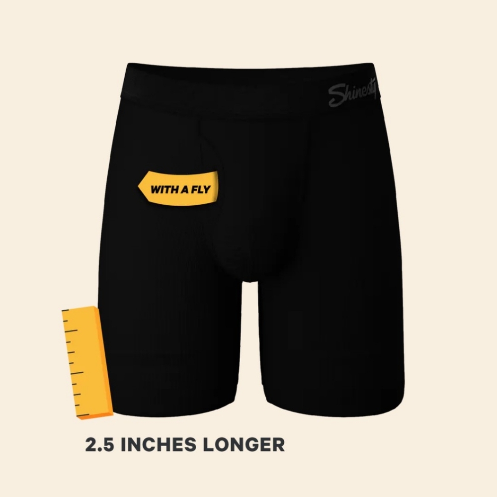 Size XL Shinesty Black Long Leg Ball Hammock® Pouch Underwear With Fly